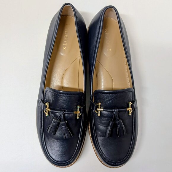 Talbots Laura Tassel Soft Nappa Loafers in Navy Blue & White - Picture 3 of 16